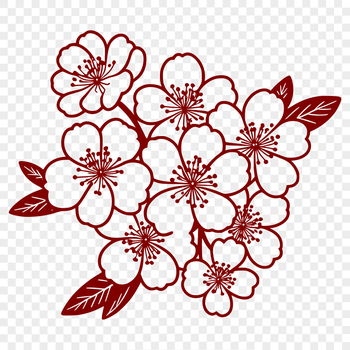 A vector illustration of a single cherry blossom in bloom.