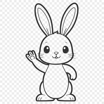 A full-body illustration of a standing rabbit in vector format.