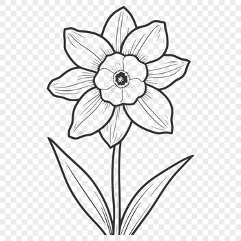 Close-up illustration of a daffodil flower in vector format.