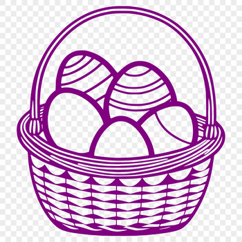 An illustrated Easter egg in a colorful design.