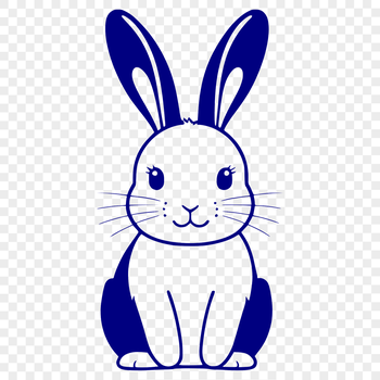A full-body rabbit sitting in a neutral position.