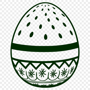 A colorful, intricately designed Easter egg made from vector graphics.
