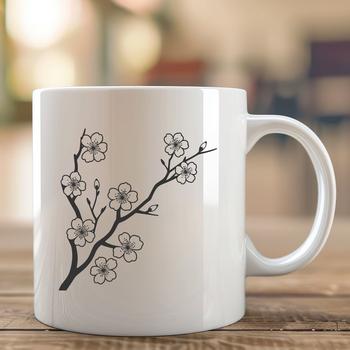 A stylized illustration of a cherry blossom in full bloom, suitable for vector art and design projects.