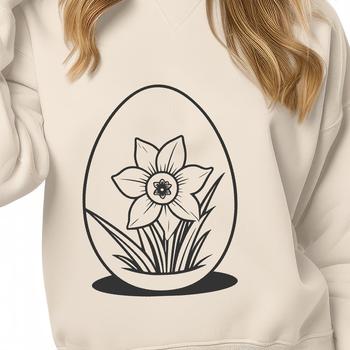 An intricately designed Easter egg with spring-inspired elements.