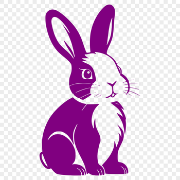 A full-body illustration of a sitting rabbit, suitable for vector art and commercial or personal use.