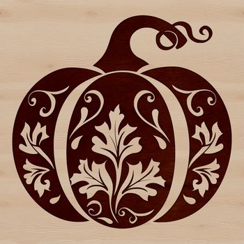 A stylized illustration of a summer squash with ornate details, suitable for vector design.