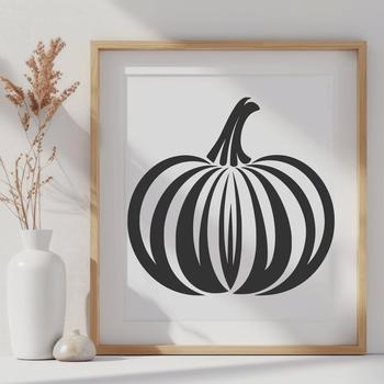 A single serving-sized squash vegetable with green stem and vines, ideal for vector art and design projects.