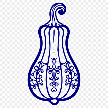 An ornate illustration of a squash, ideal for food-related designs and projects.