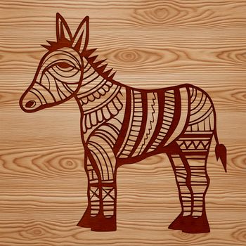 A simple vector design of a donkey in a variety of formats including SVG, PNG, PDF, and DXF.