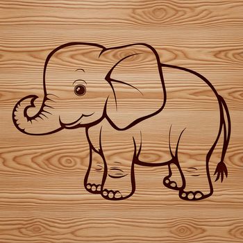 An upright illustration of an African elephant.