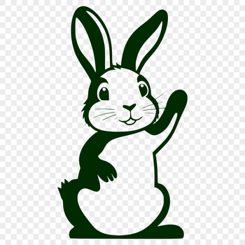 A standing rabbit in full body view, suitable for various design applications.