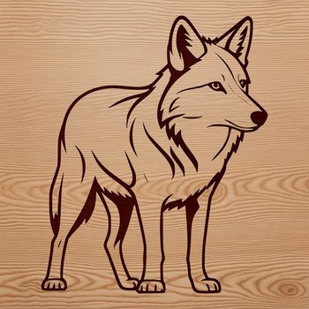 A wolf standing in a natural environment.