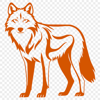 A digital illustration of a wolf in full body stance.