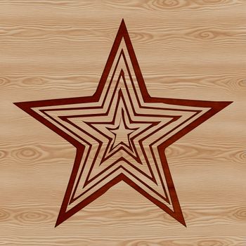 A stylized star shape with clean lines and geometric details, suitable for various design applications.