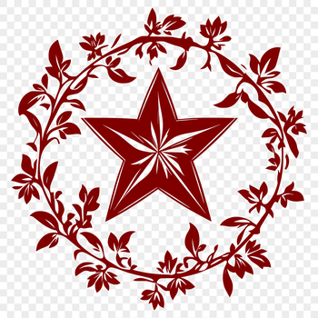 A simple, symmetrical star design made with precision lines and points.