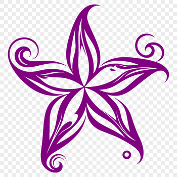 A detailed illustration of an ornate star symbol often used in Christmas decorations.