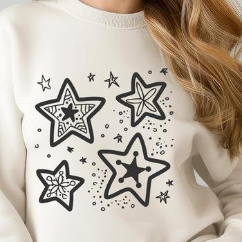 A stylized vector star design suitable for various applications including crafting, design projects, and digital art.