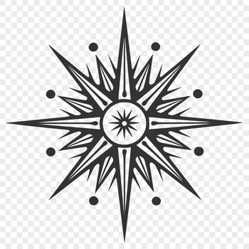 A stylized star graphic symbol often used in Christmas decorations and designs.