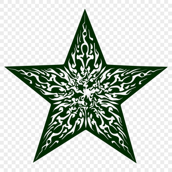 A stylized star design with intricate details, suitable for various digital applications.