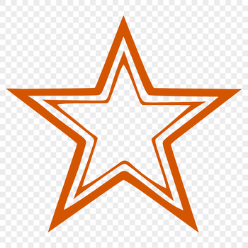 A simple geometric design featuring a stylized five-pointed star made up of straight lines.