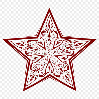 A stylized illustration of a Christmas star with geometric shapes.