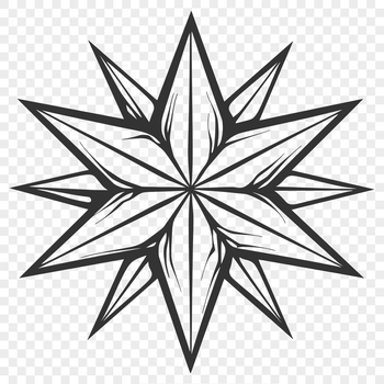 Decorative star vector art design for Christmas decorations or Cricut cutting machine projects.