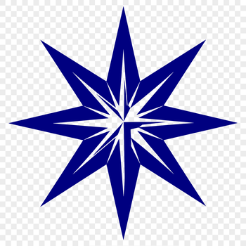 A stylized vector star design suitable for various applications.