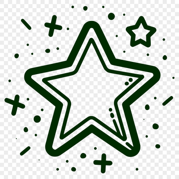 A simple star design made up of 5-pointed shapes.