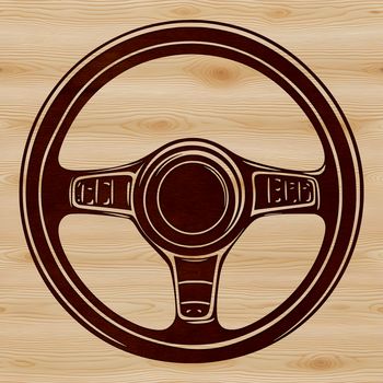 Illustrative vector representation of a car steering wheel