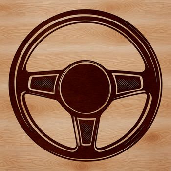 Steering wheel icon in vector format.