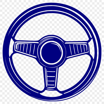 A detailed vector illustration of a car steering wheel with smooth curves.