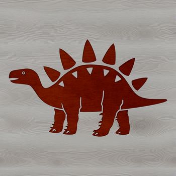 A stylized illustration of a Stegosaurus, a prehistoric armored dinosaur from the Jurassic period.