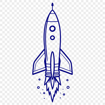 An illustration of a futuristic spaceship with sleek lines and metallic details.