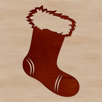 A high-resolution vector design of a Christmas stocking with a classic and simple style.