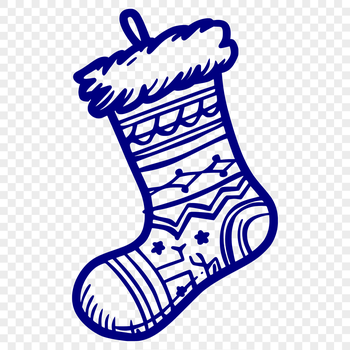 A traditional Christmas stocking with a subtle texture, designed as a versatile vector graphic.