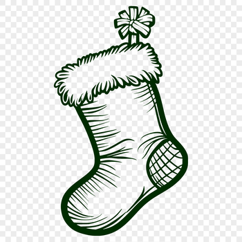 A classic Christmas stocking design created as a vector art template.