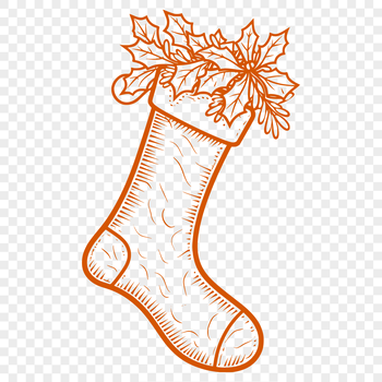 Vector illustration of a Christmas stocking in various designs and styles.