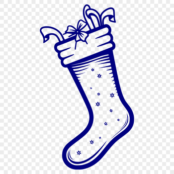 A festive Christmas stocking design made from high-quality vector art.