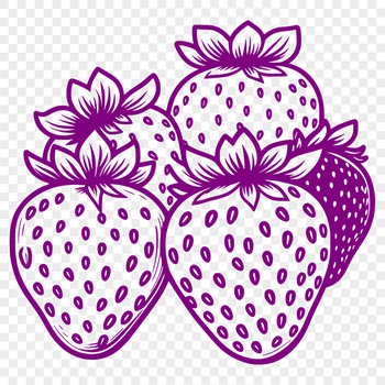 A high-resolution digital illustration of a fresh strawberry in its natural state.