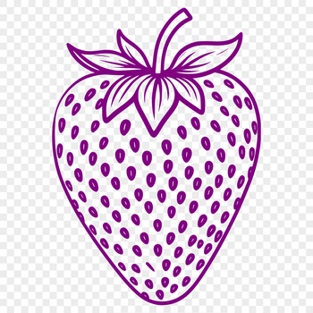 A simple illustration of a ripe strawberry in vector format.