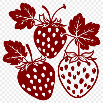 A high-quality digital illustration of a strawberry, suitable for printing and cutting.