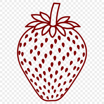 Illustration of a red strawberry fruit in vector format.