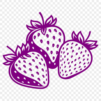 A stylized illustration of a ripe strawberry, suitable for digital design projects.