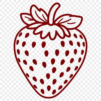 A digital vector design featuring a juicy strawberry slice on a white background.
