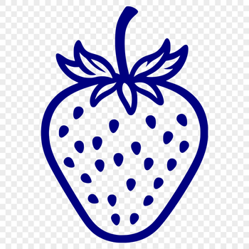A vector graphic representation of a ripe strawberry, ideal for craft projects and commercial use.