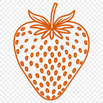 A detailed illustration of a strawberry, suitable for vector design and cutting machine projects.