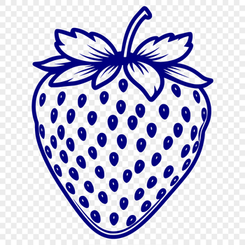 A stylized illustration of a strawberry, suitable for vector graphics and cutting machine designs.