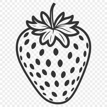 A simple vector design of a ripe red strawberry for crafting or graphic use.