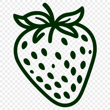 A simple illustration of a strawberry fruit.
