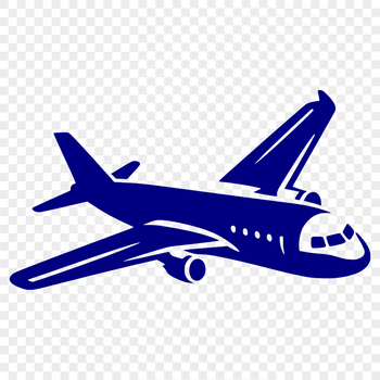 Airplane vector illustration in monochrome silhouette, suitable for cutting machines and digital designs.